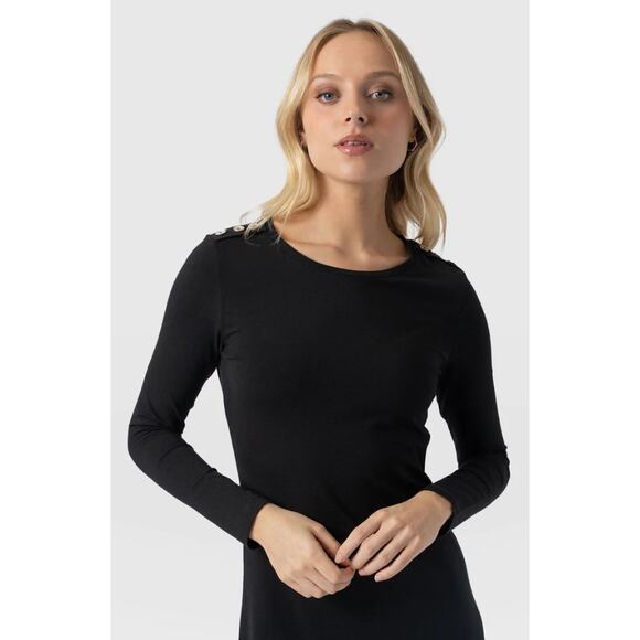 SAINT + SOFIA Runway Black Maxi Dress Size 4 Long Sleeve Minimalist - Picture 5 of 15
